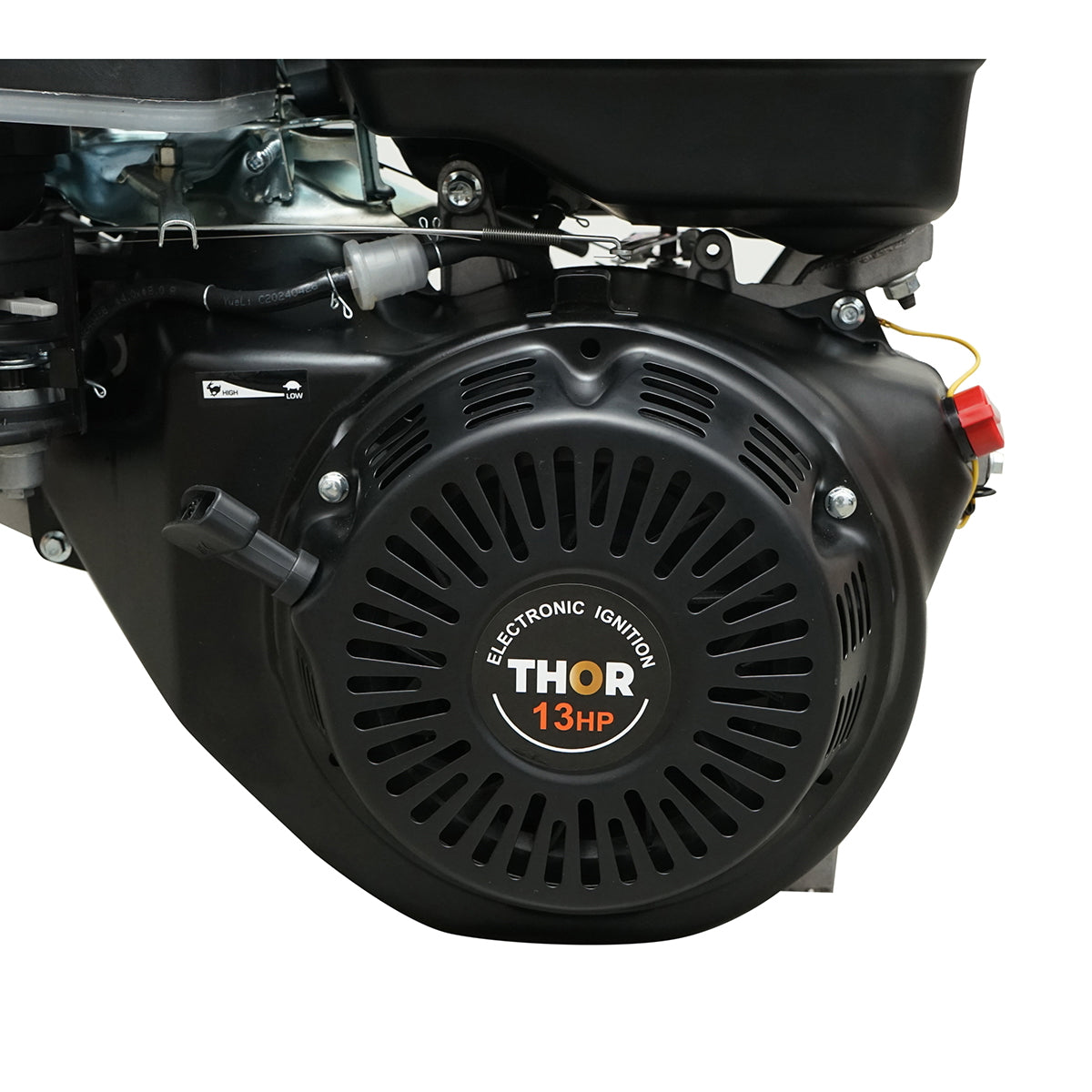 BENZINMOTOR, 4 ÜTEMŰ, 13LE, 25 MM-ES BÜTYKÖS TENGELY, 389 CM3, THOR KÖTÉLINDÍTÓVAL THOR