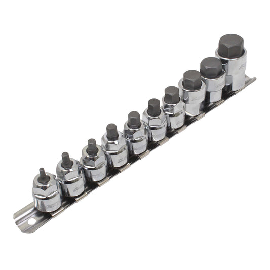 Bit imbusz készlet hexagonális h3 - h14 3/8"-1/2" 10 db