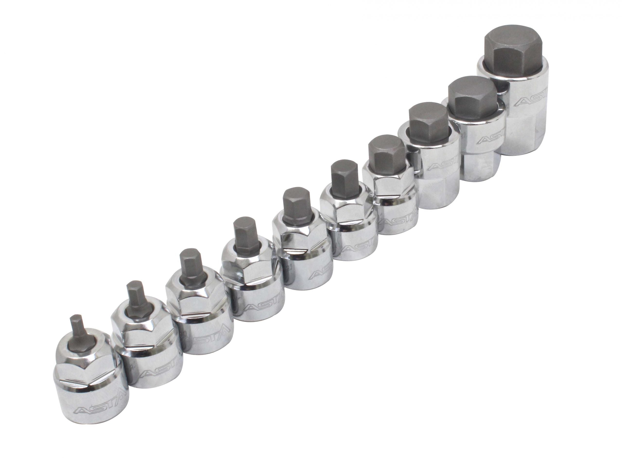 Bit imbusz készlet hexagonális h3 - h14 3/8"-1/2" 10 db