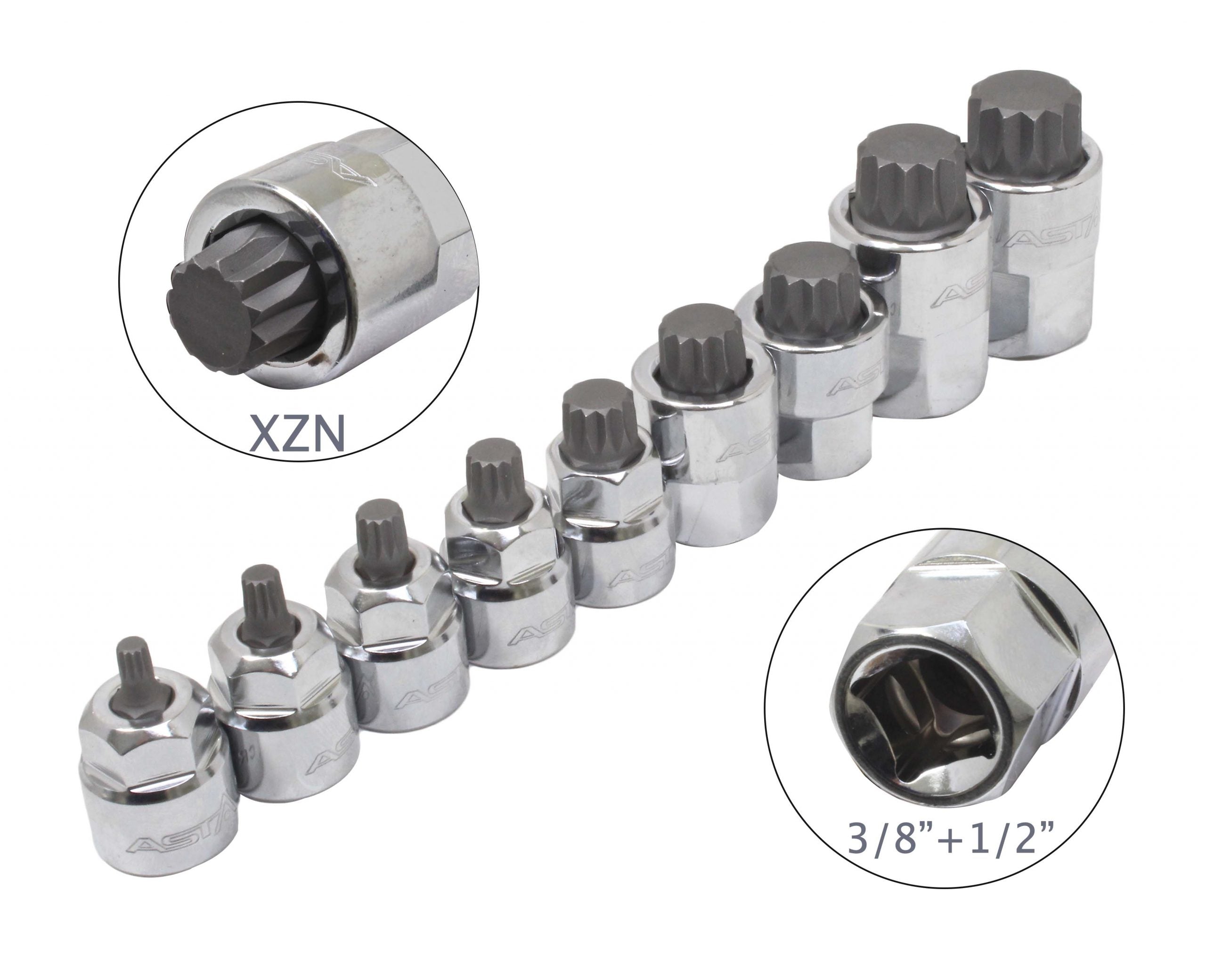 Bit készlet m4-m18 XZN 3/8" - 1/2" 9 db