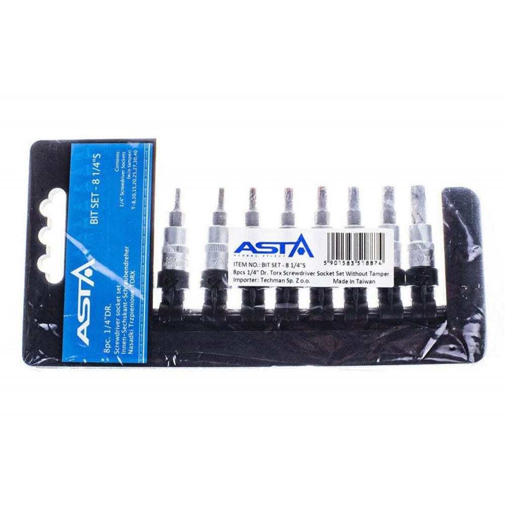 Bit TORX készlet 1/4" t8-t40 8 db