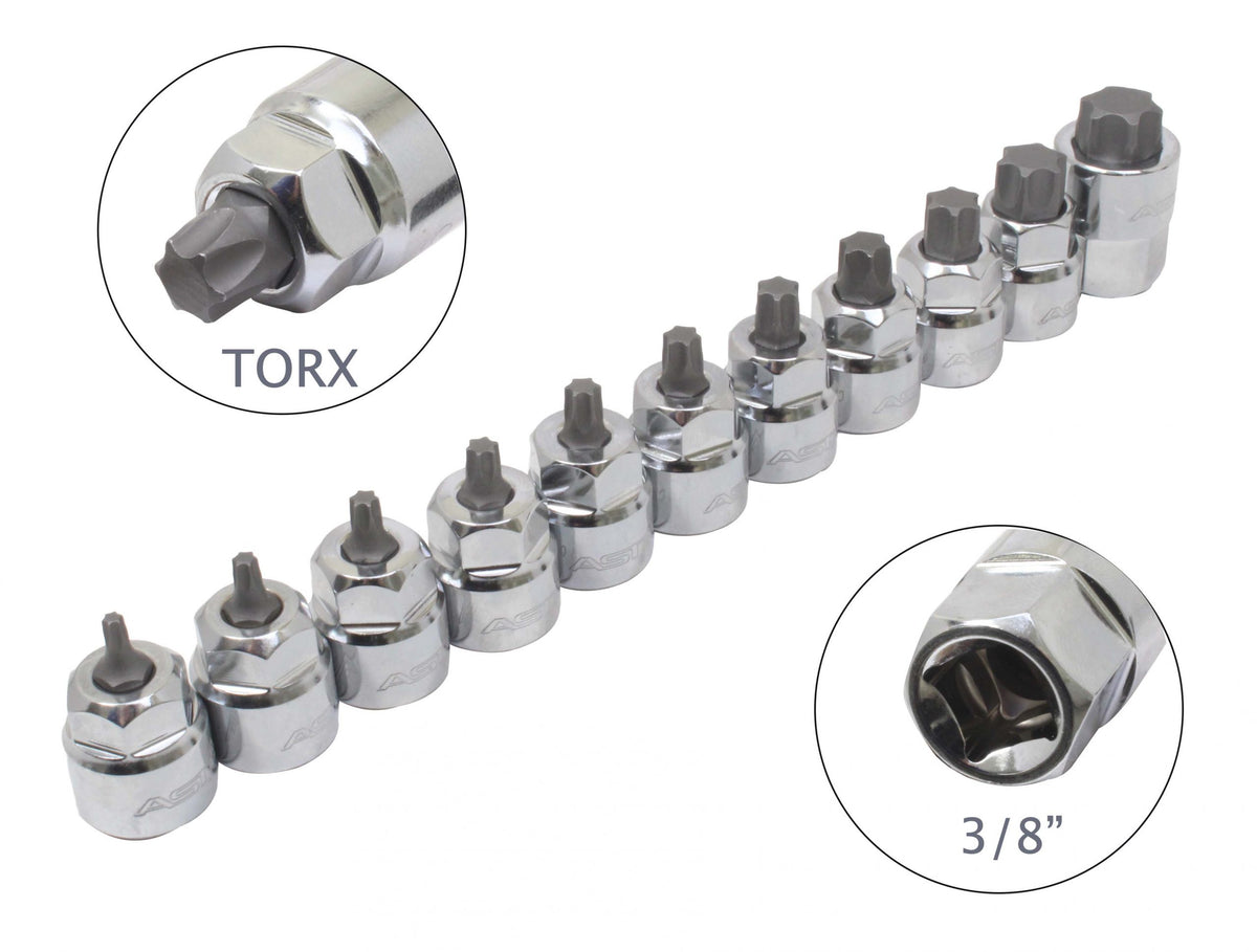 Bit TORX készlet t10 - t60 3/8" 11 db