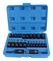 Bit TORX t8-t60 dugókulcs készlet e profil e4-e20 1/4 3/8 1/2 25 db