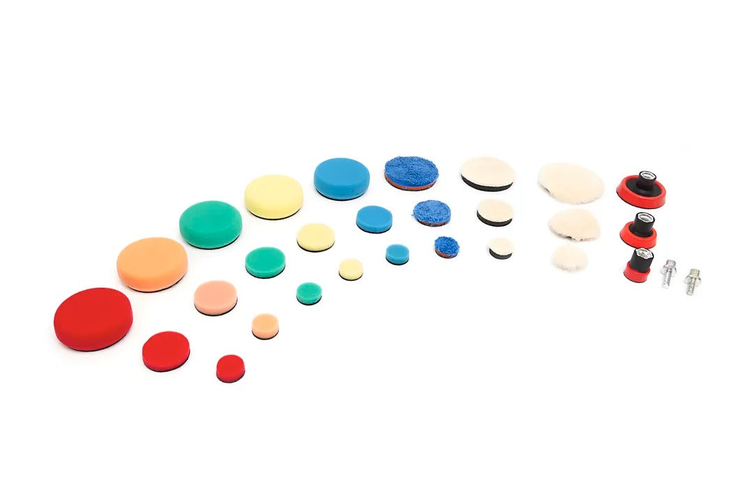 POLÍROZÓ ÉS FÉNYEZŐ SZIVACS KÉSZLET AUTÓHOZ M14X6MM MENET HBM HOLLANDIA 29 DB