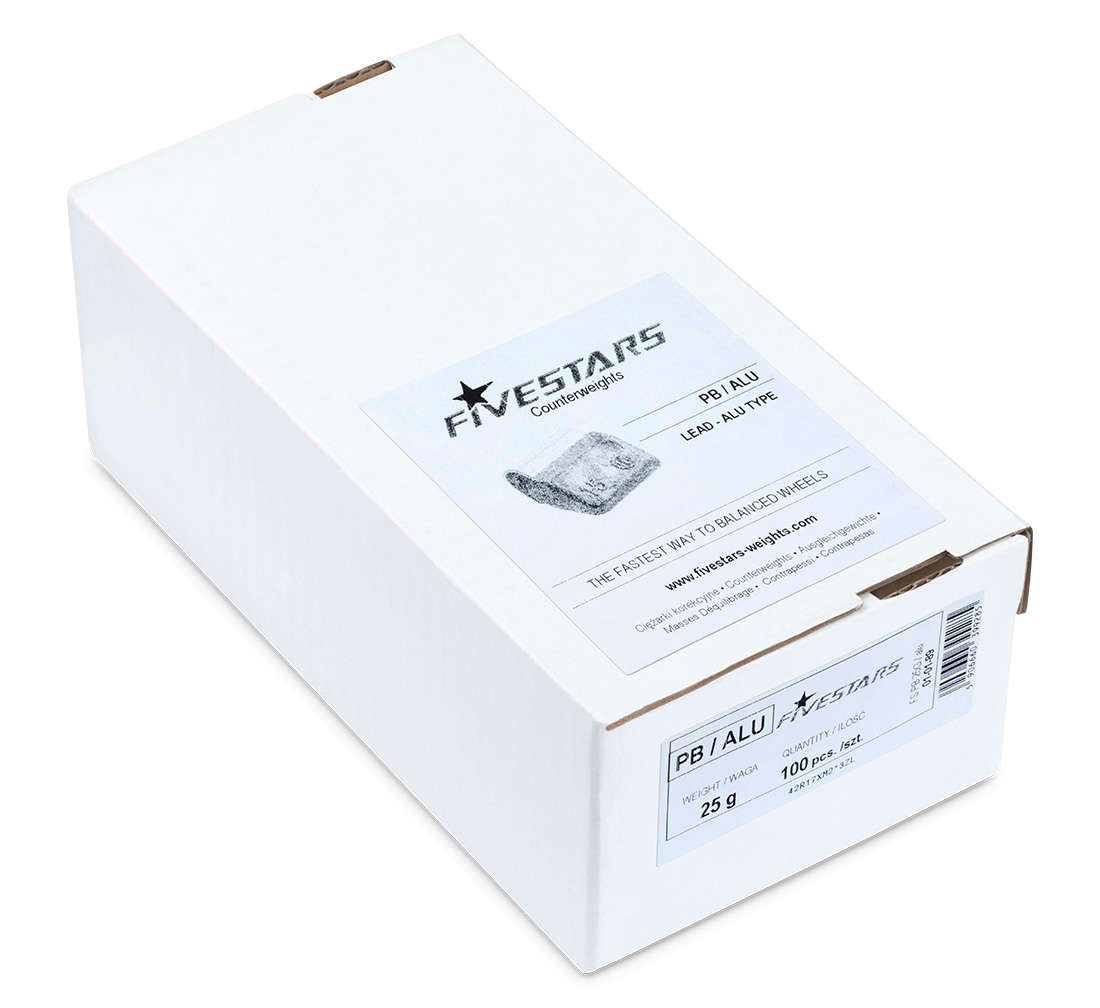 Centírozó keréksúly készlet alumínium felnikhez 25 g 100 db