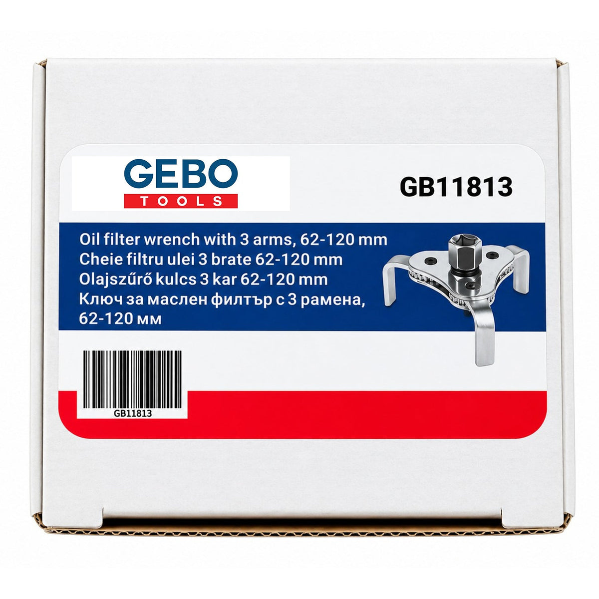 Olajszűrő kulcs 3 kar 62-120 mm GEBO TOOLS