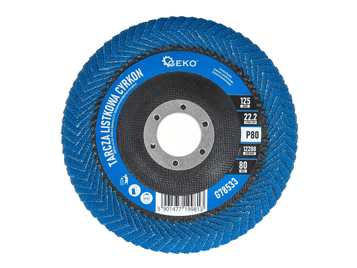 Cirkónium lamellás csiszolókorong mély hegesztési varratokhoz 125 mm p80