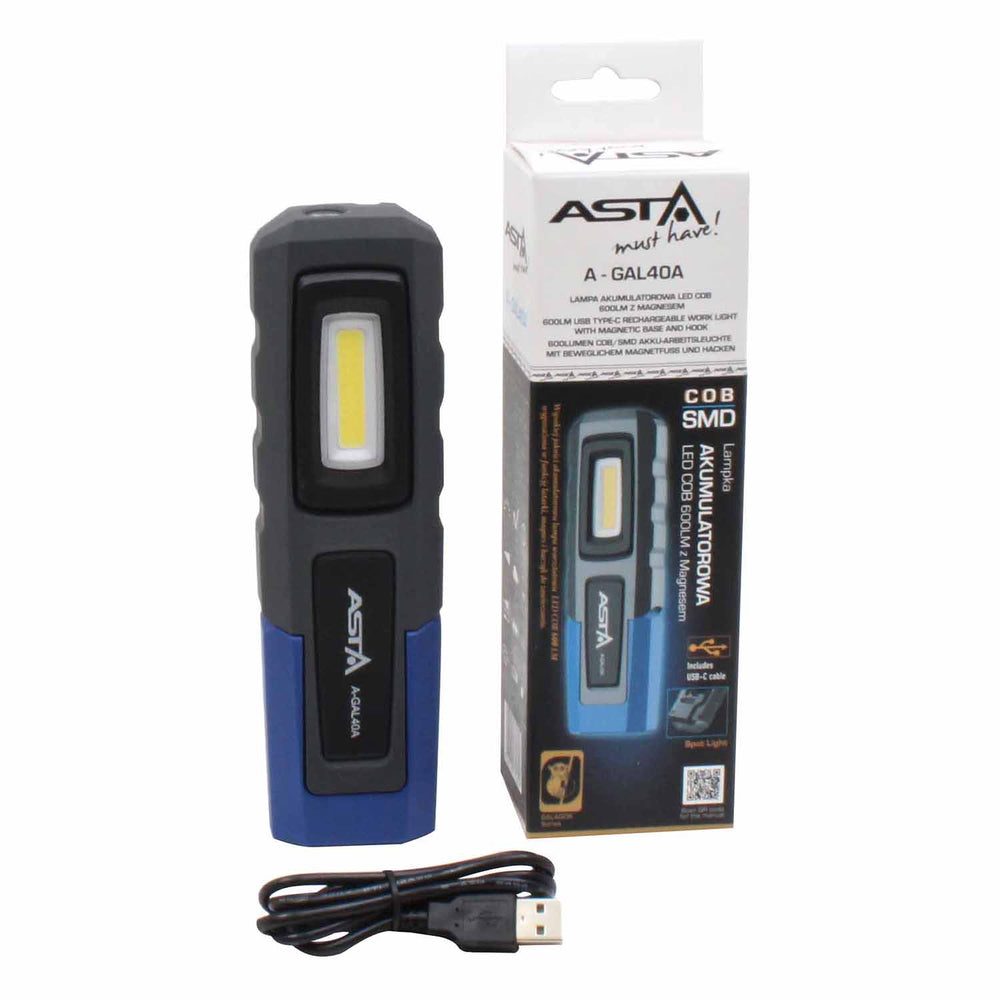 Cob LED lámpa akkumulátorral 600 lumen ASTA