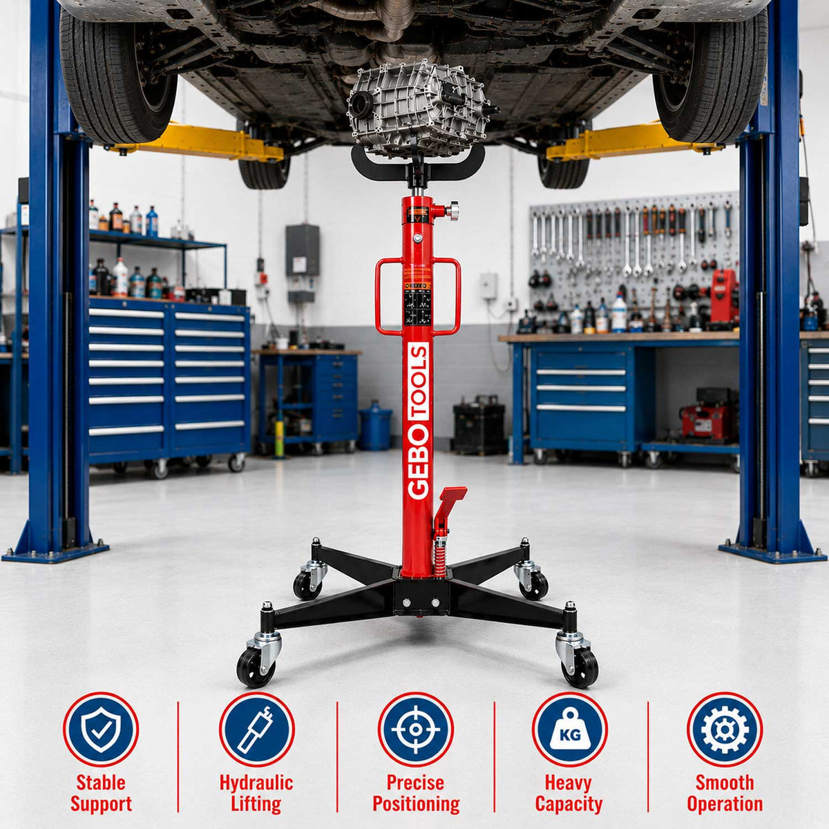 Hidraulikus sebességváltó emelő 500 kg 0.5T GEBO TOOLS