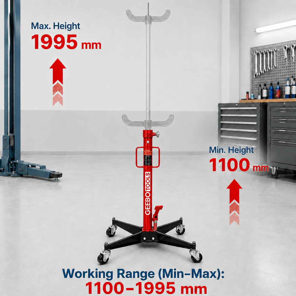 Hidraulikus sebességváltó emelő 500 kg 0.5T GEBO TOOLS