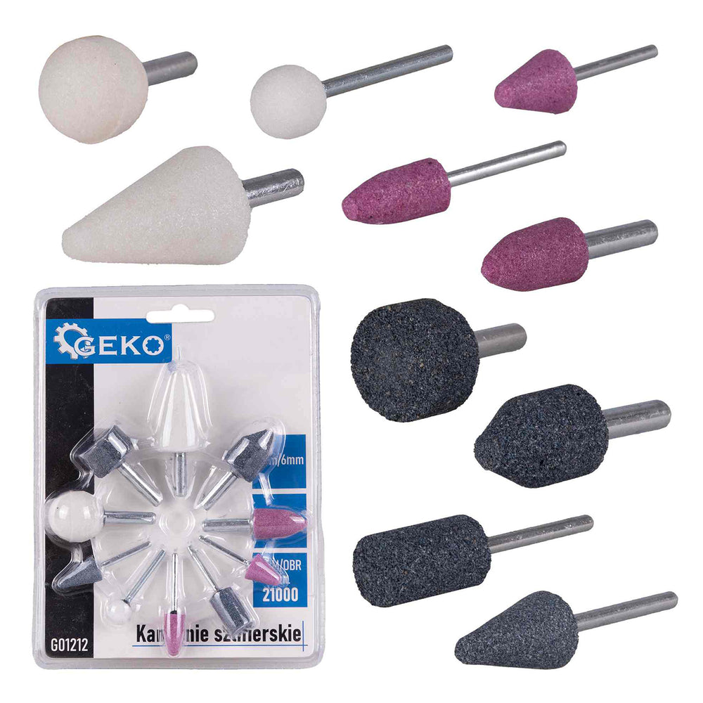 Csiszolókő készlet 3 mm és 6 mm 12 db GEKO