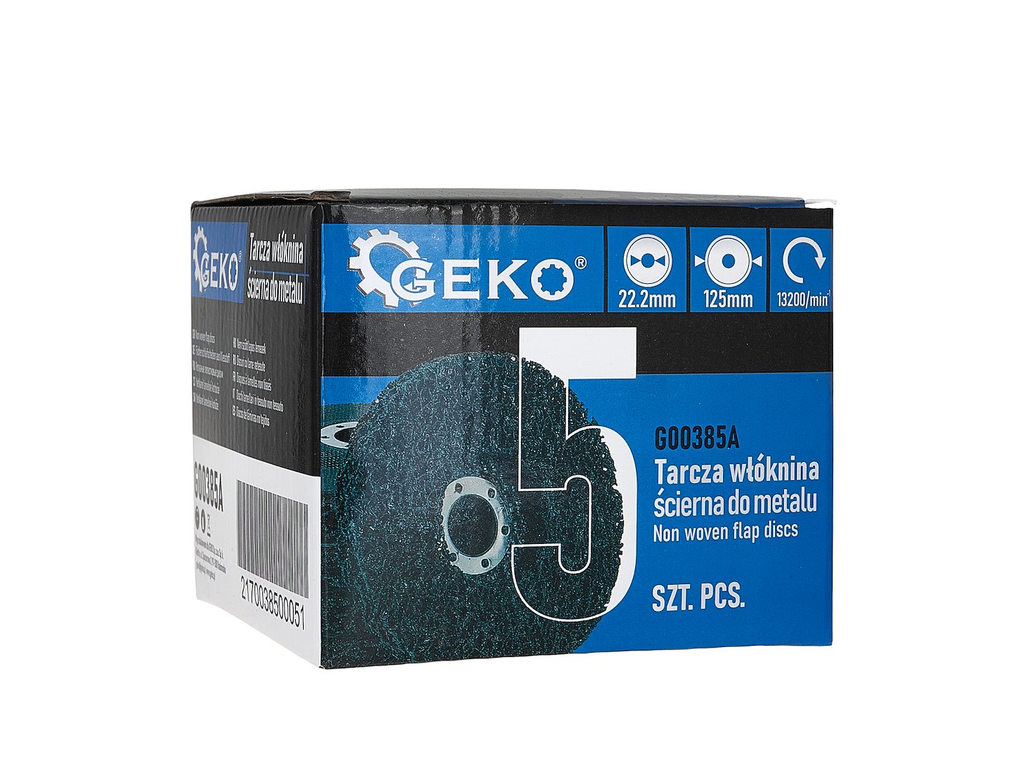 Csiszolókorong 125 x 22,2 mm clean&strip, fém, rozsdamentes acél és műanyag tisztításához GEKO