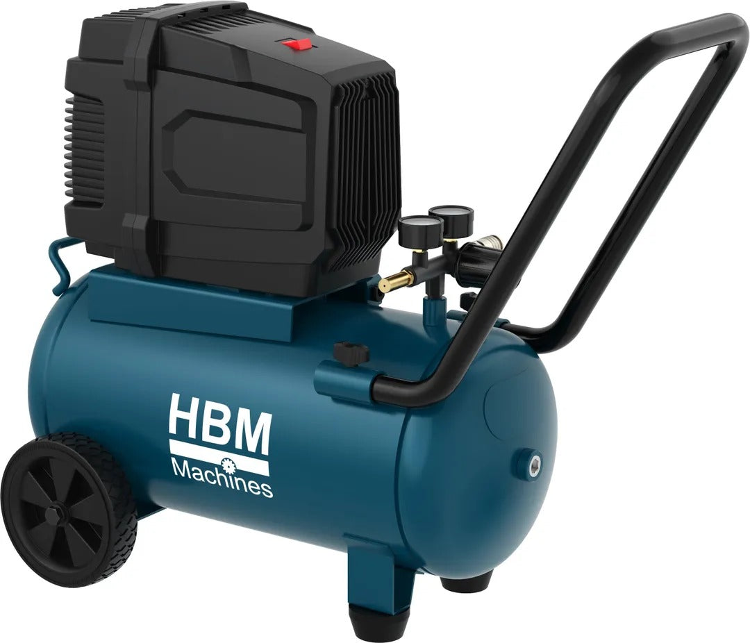 OLAJMENTES HALK KOMPRESSZOR HBM HOLLANDIA 24 L 8-10 BAR 140 L/PERC GÖRGŐKKEL ALACSONY KARBANTARTÁSI IGÉNNYEL