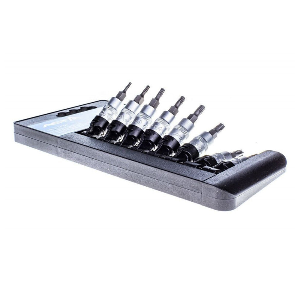 Dugókulcs bit készlet tartó sínben 1/4" t8 - t40 8 db