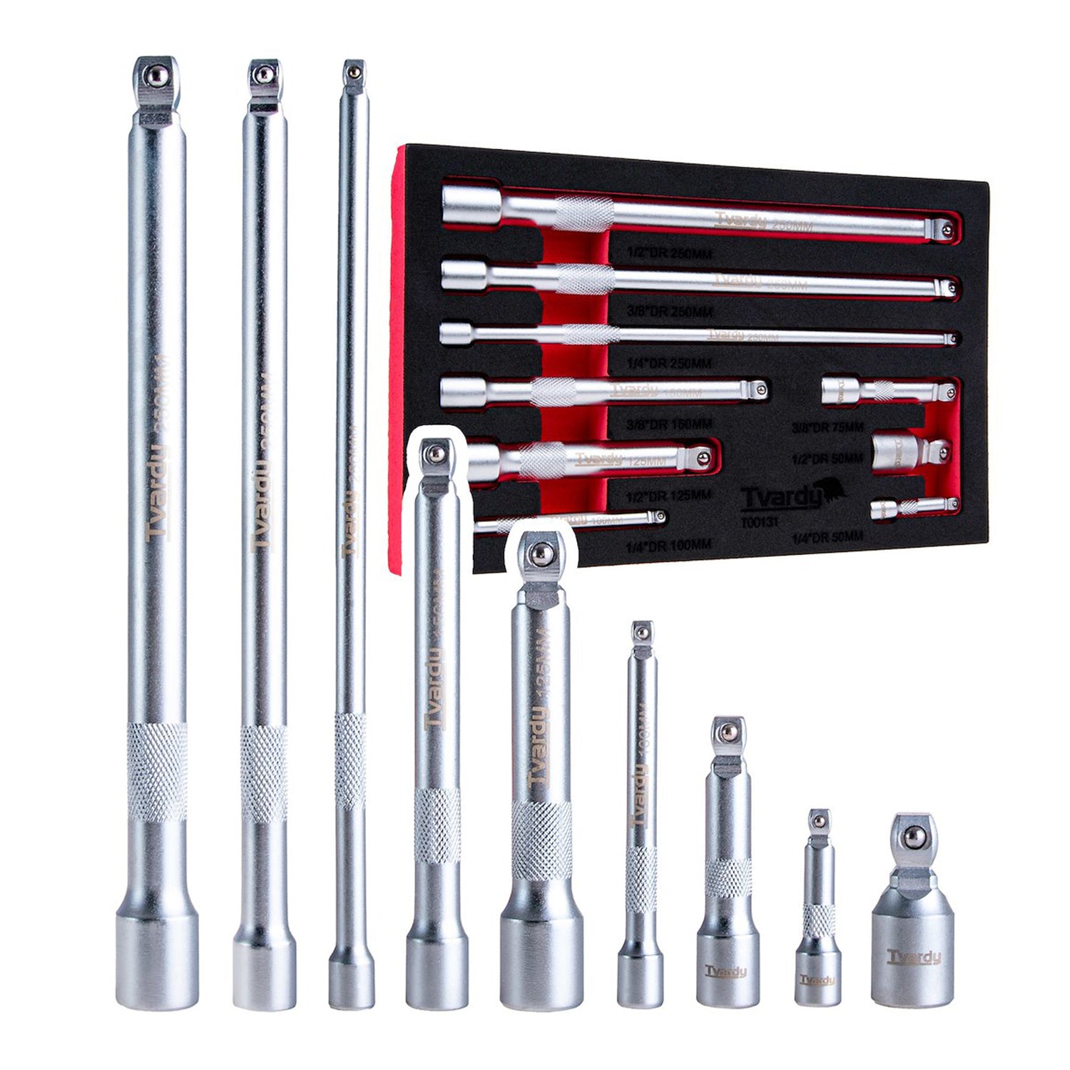 Dugókulcs hosszabbító készlet 9 db 1/4" 3/8" 1/2" CRV