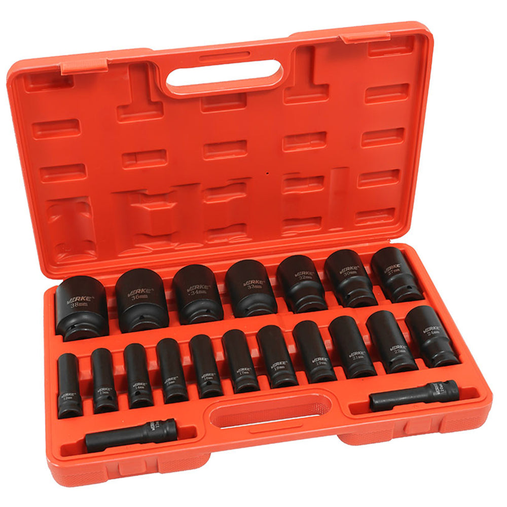 Dugókulcs készlet 1/2" 10-38 mm 20 db VERKE