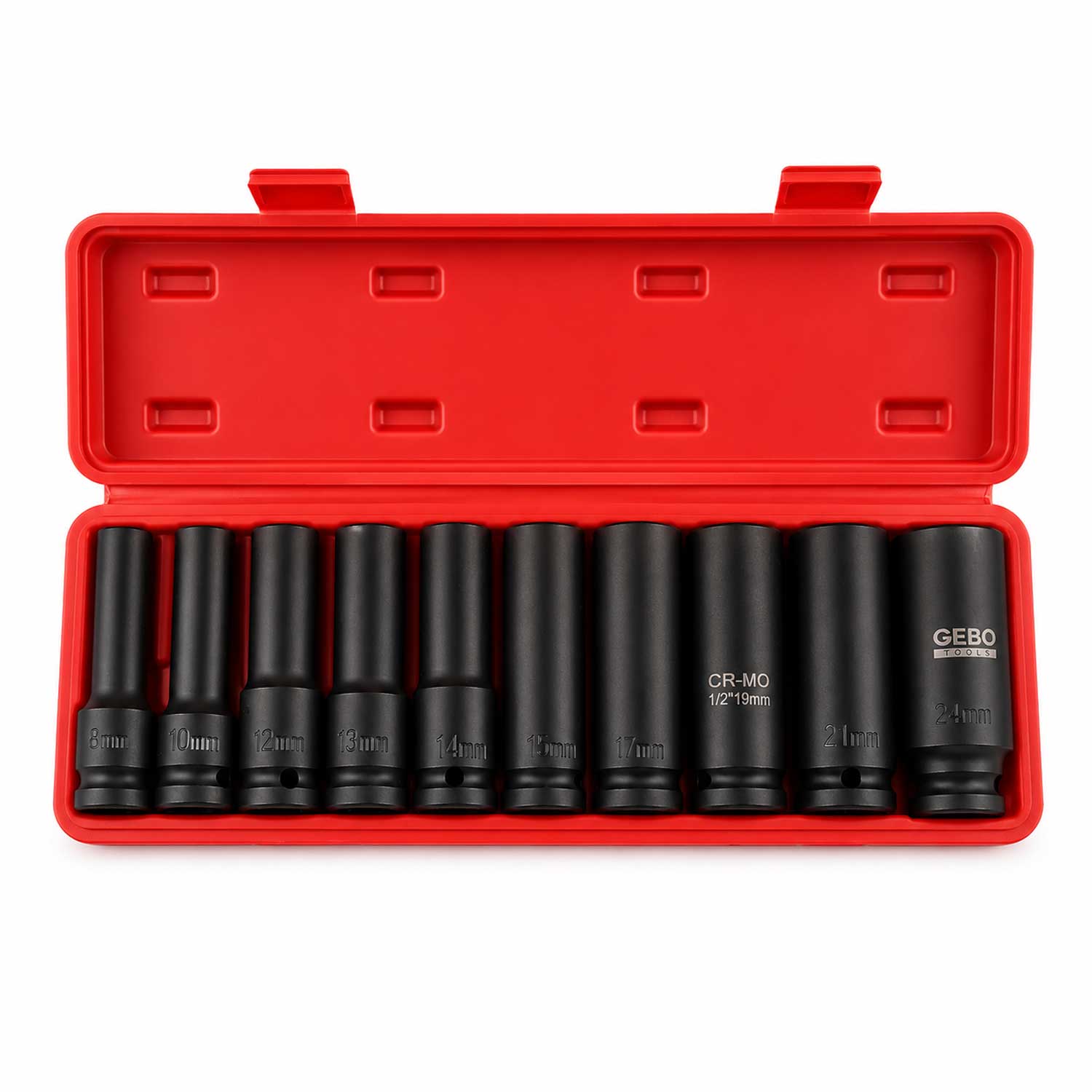 Dugókulcs készlet 1/2 hatszög 8-24 mm 10 db GEBO TOOLS