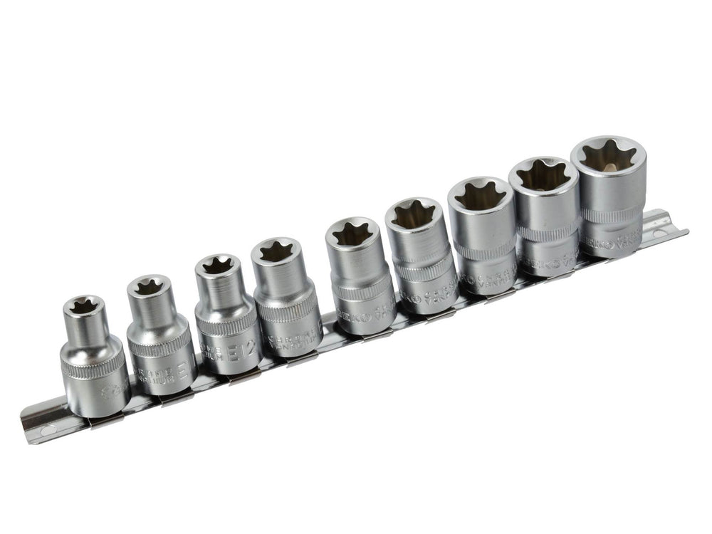 Dugókulcs készlet e-profil 1/2" 10 db rövíd