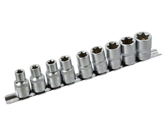 Dugókulcs készlet e-profil 1/2" 10 db rövíd