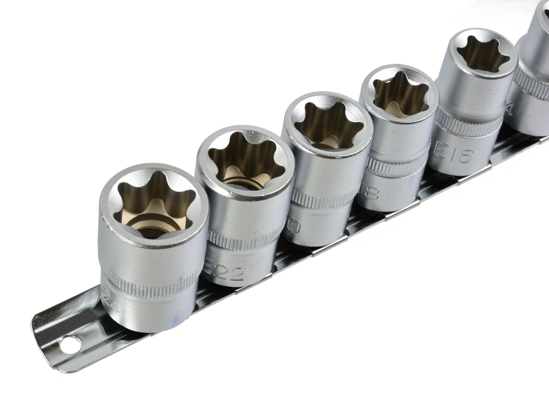 Dugókulcs készlet e-profil 1/2" 10 db rövíd