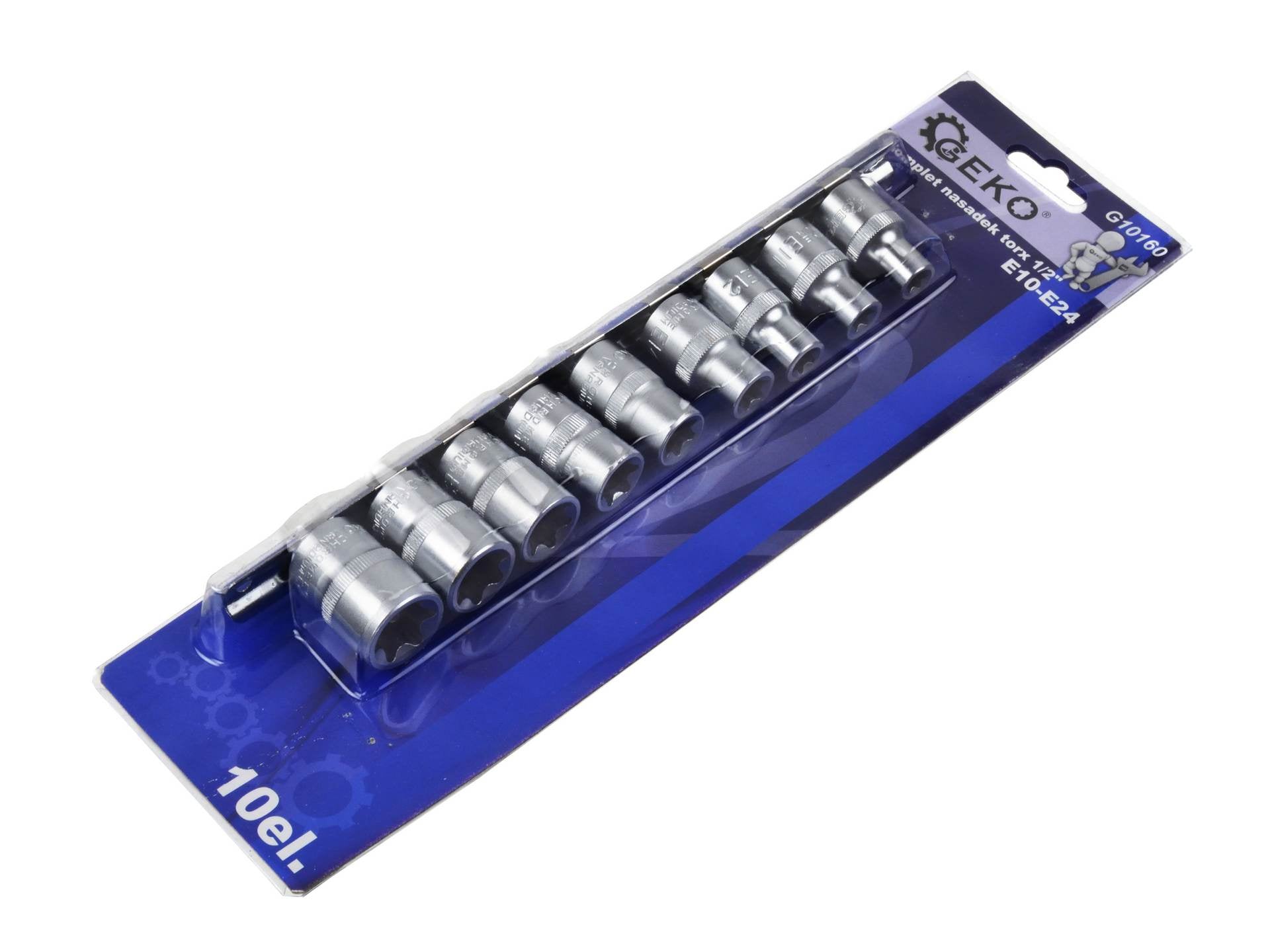 Dugókulcs készlet e-profil 1/2" 10 db rövíd