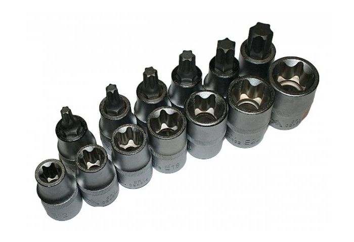 Dugókulcs készlet e-profil TORX 1/2" 23 db