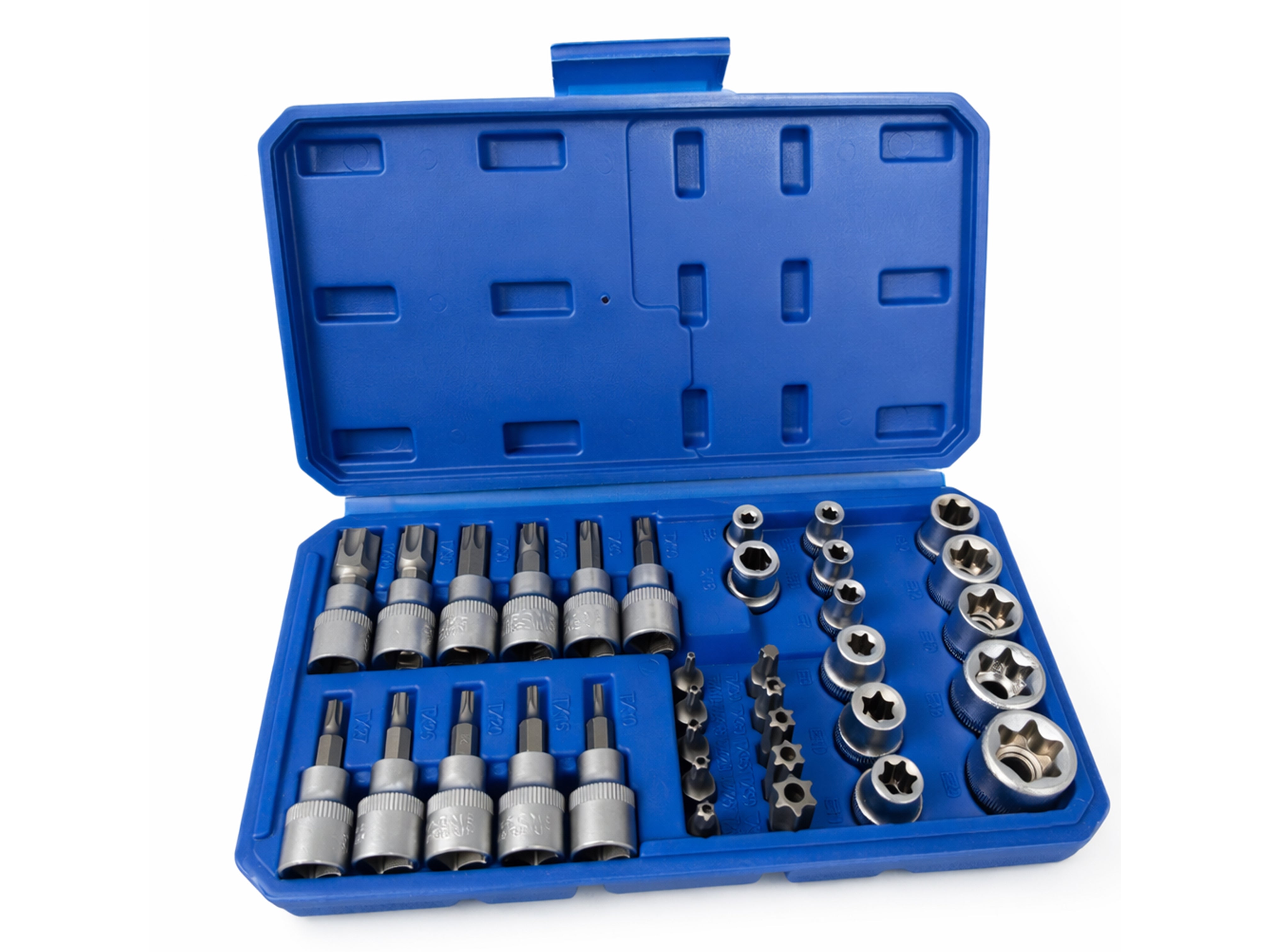 Dugókulcs készlet e-profil TORX 3/8" 34 db t10-t60 e4-e20 GEBO TOOLS