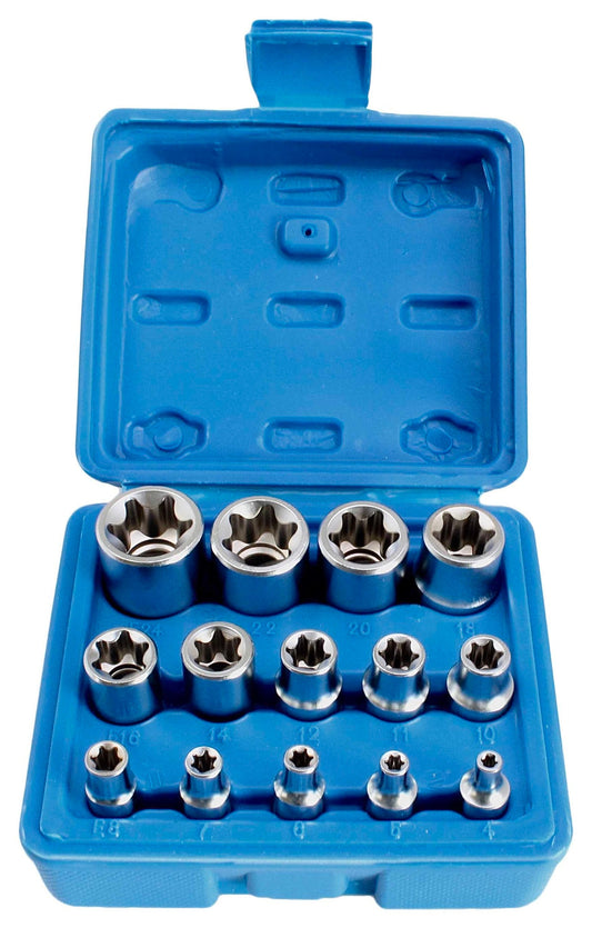 Dugókulcs készlet e profil e4-e24 1/4" 3/8” 1/2" 14 db
