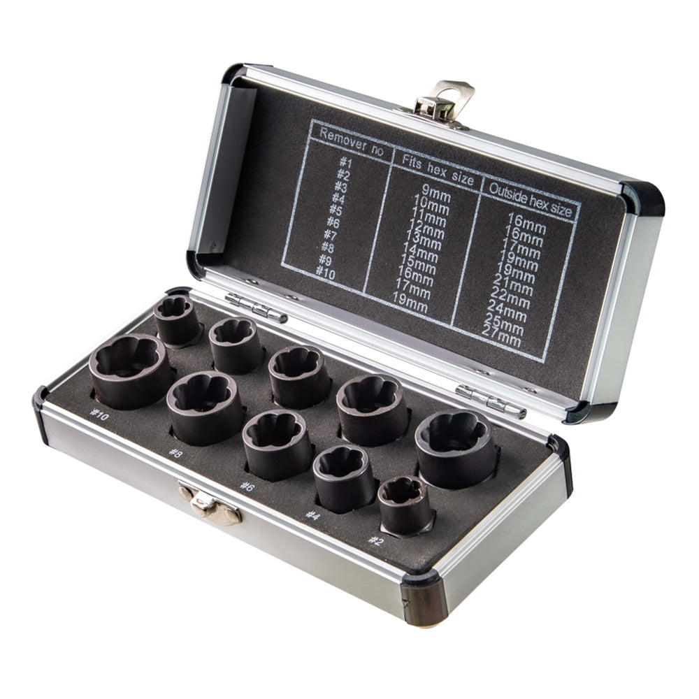 Dugókulcs készlet sérült csavarokhoz 3/8 9-19mm TOPMASTER 10 db
