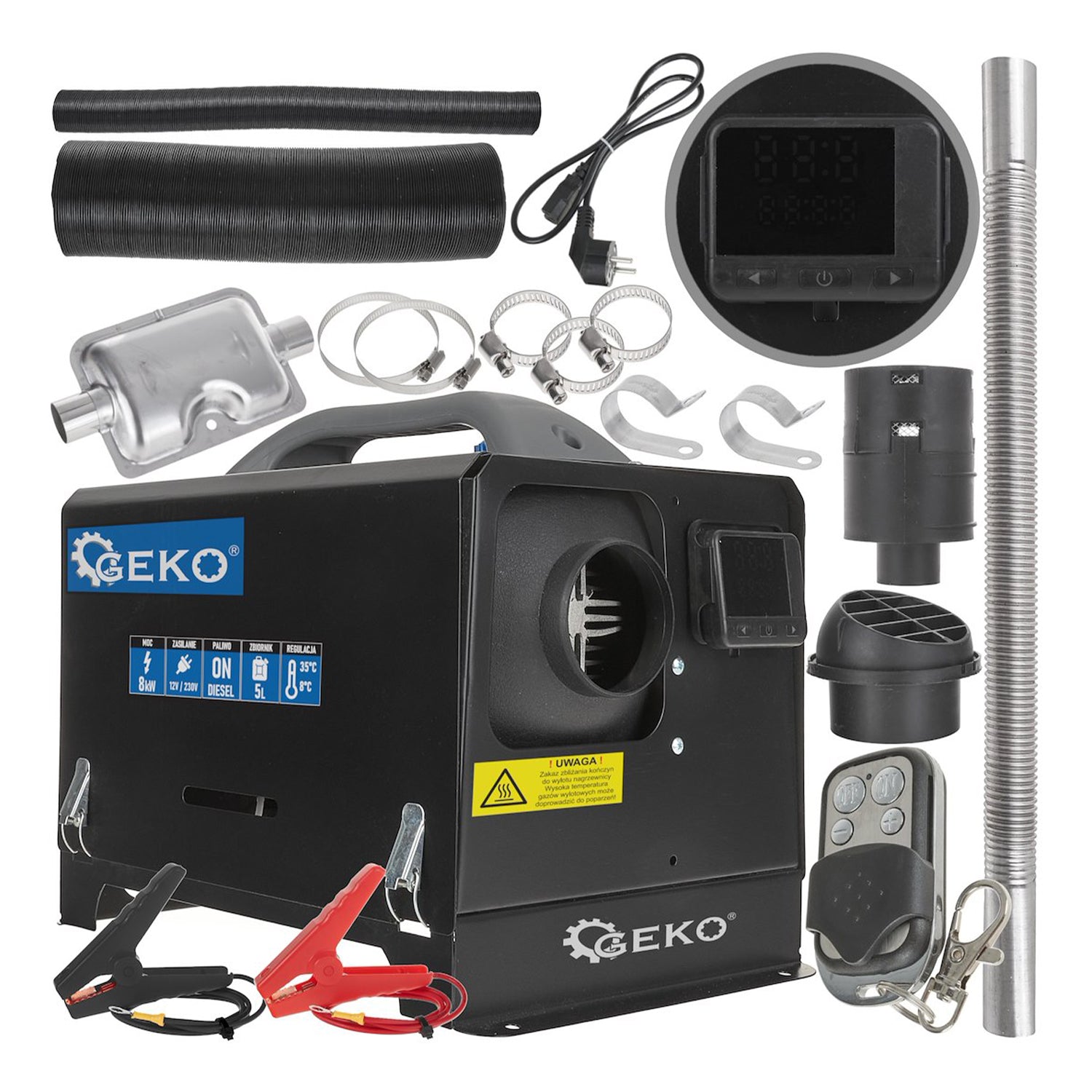 Dízelüzemű állófűtés 12V/230V 8 KW GEKO