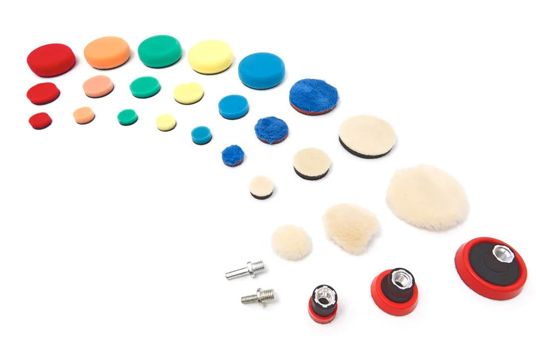 POLÍROZÓ ÉS FÉNYEZŐ SZIVACS KÉSZLET AUTÓHOZ M14X6MM MENET HBM HOLLANDIA 29 DB