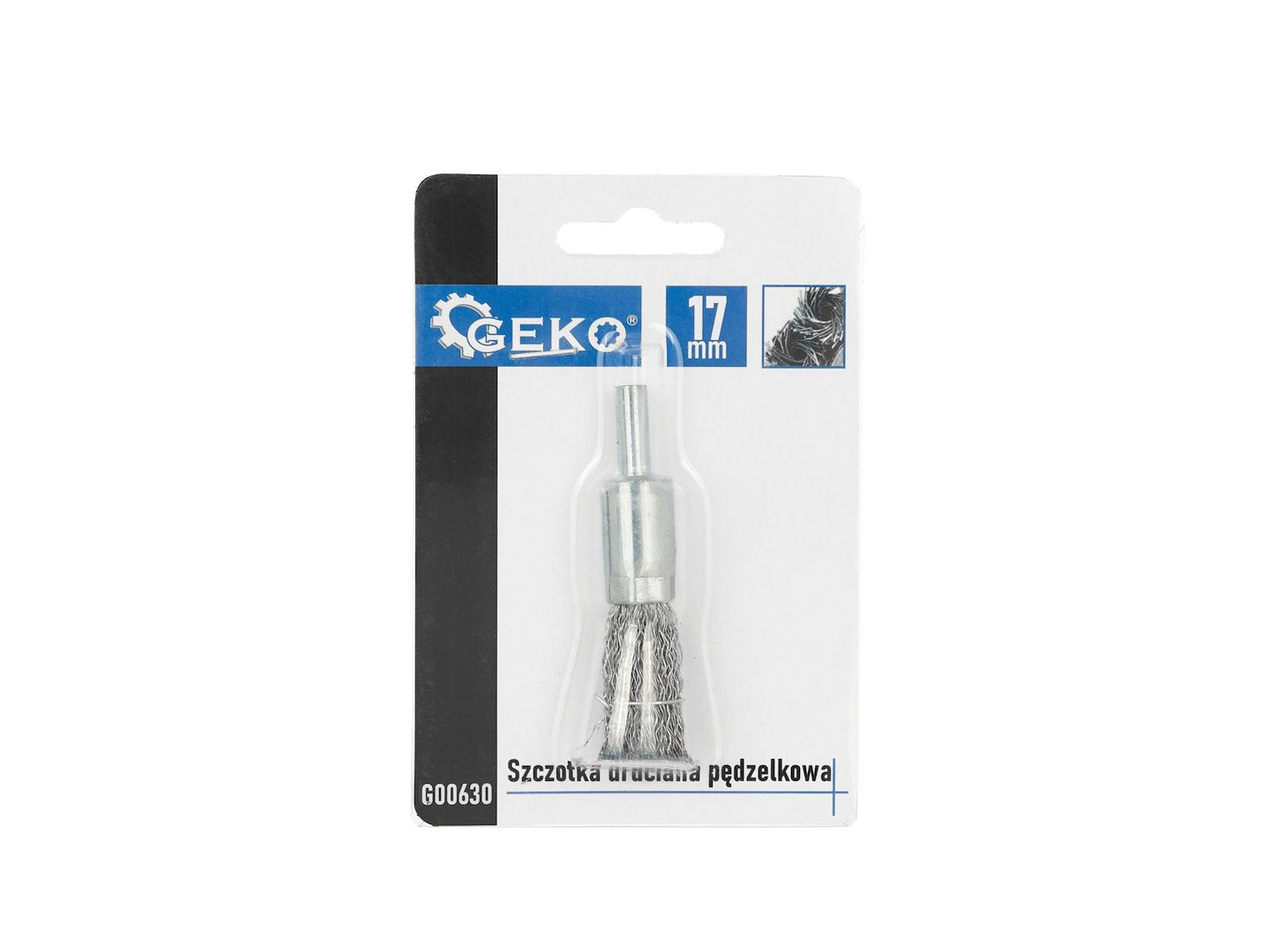 Ecset formájú drótkefe fém tisztításához 17 mm GEKO