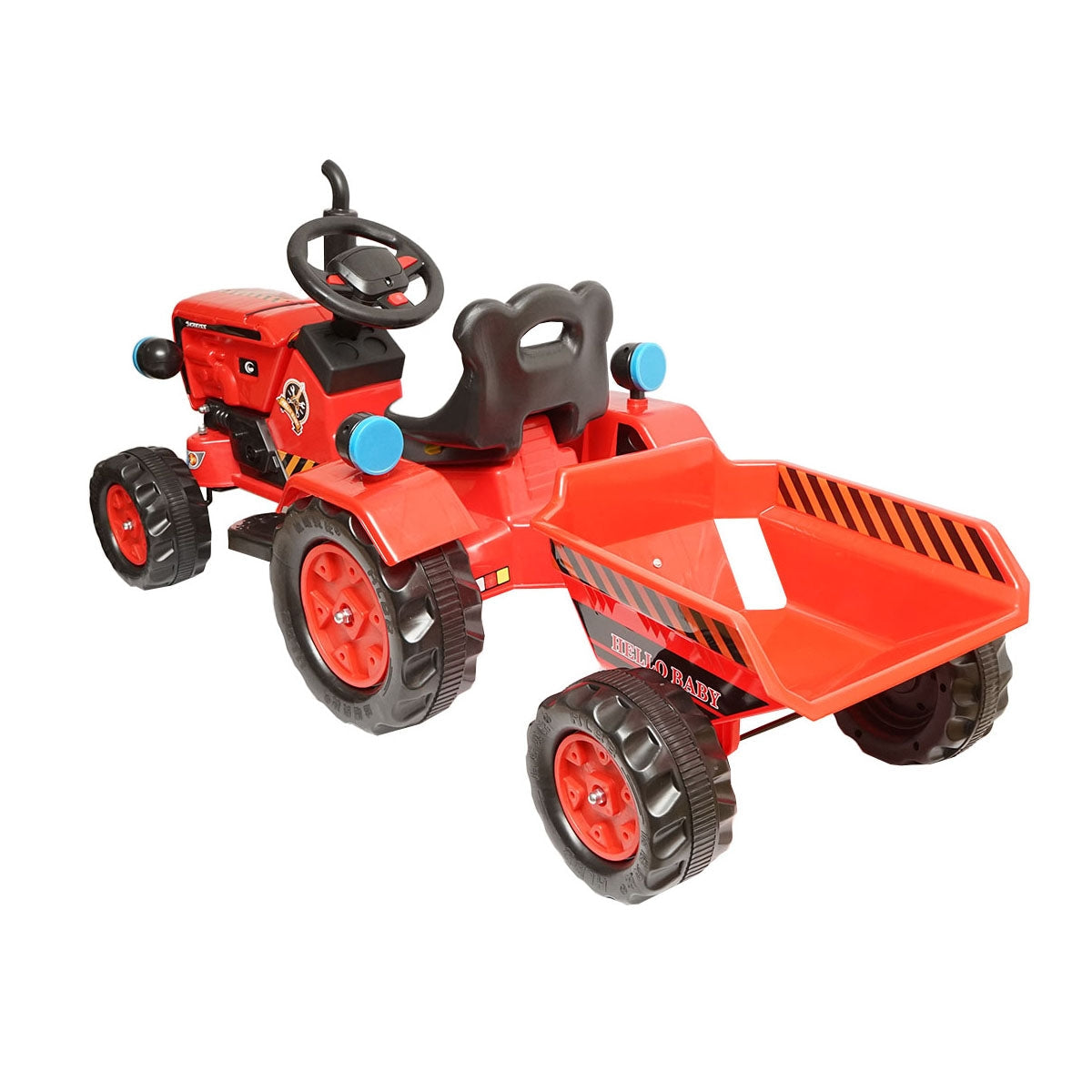 Elektromos traktor pótkocsival és akkumulátorral gyerekeknek, játék 3-6 éveseknek Hello Baby, Breckner Germany