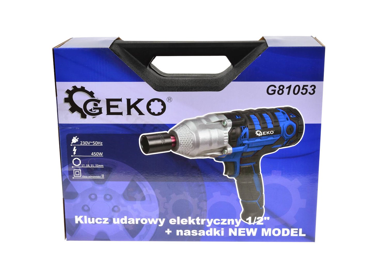 Elektromos ütvecsavarozó készlet 1/2" dugókulcsokkal 450 NM 230 v GEKO