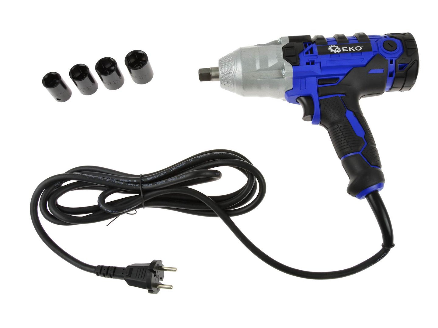 Elektromos ütvecsavarozó készlet 1/2" dugókulcsokkal 450 NM 230 v GEKO