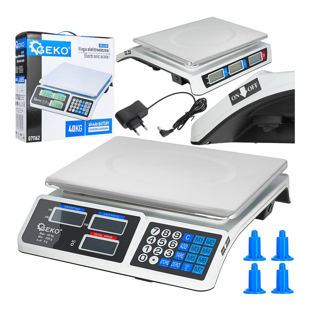 Elektronikus mérleg LCD kijelzővel 40 kg GEKO