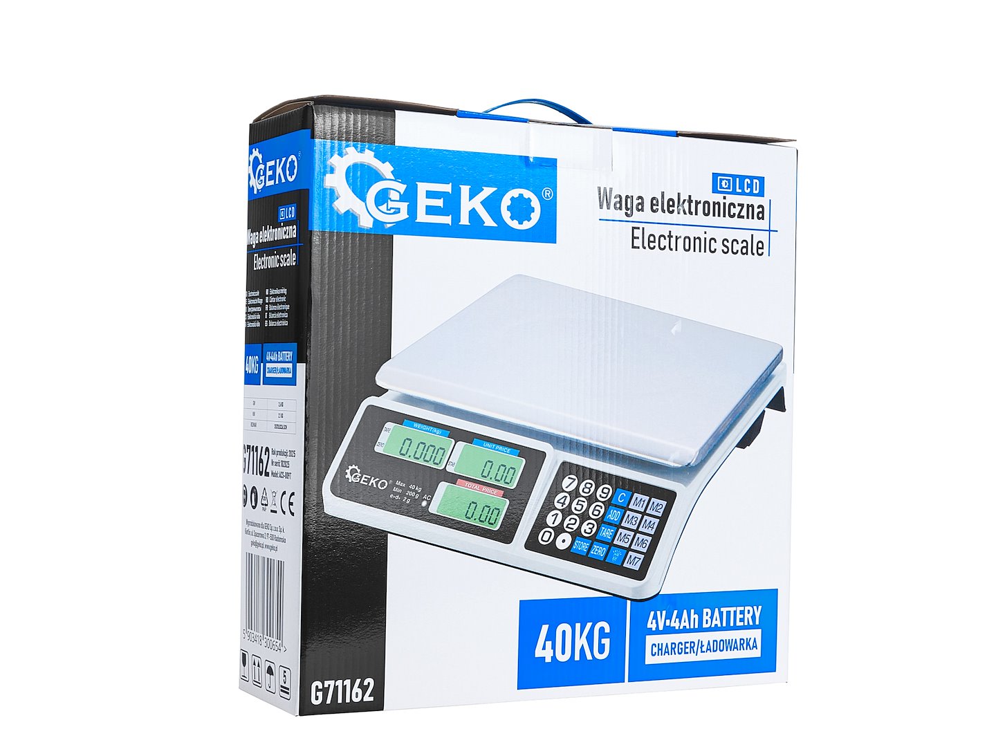 Elektronikus mérleg LCD kijelzővel 40 kg GEKO