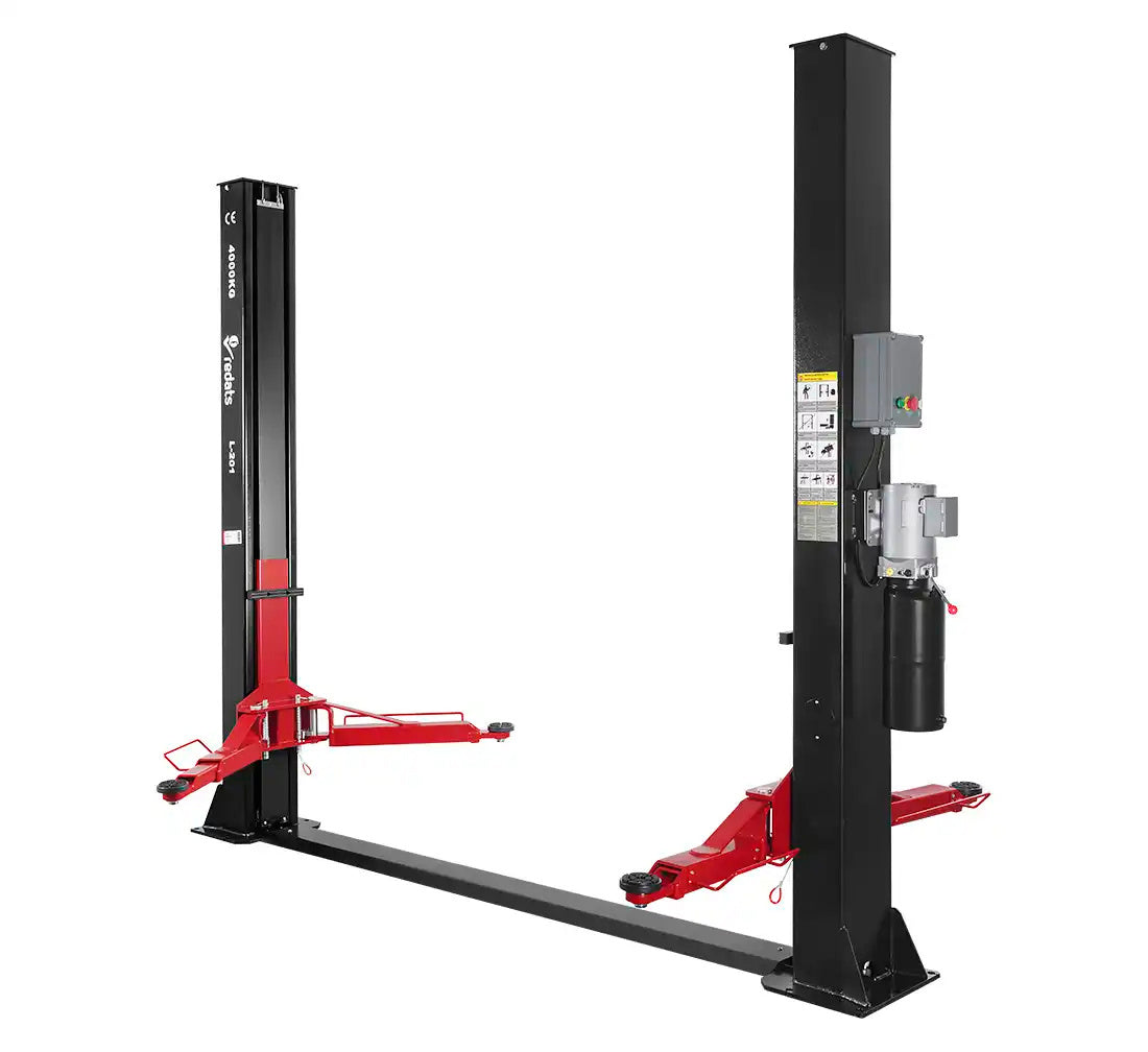 KÉTOSZLOPOS - CSÁPOS EMELŐ 4T KÉZI ELEKTROHIDRAULIKUS NYITÁSSAL 380V REDATS L-201