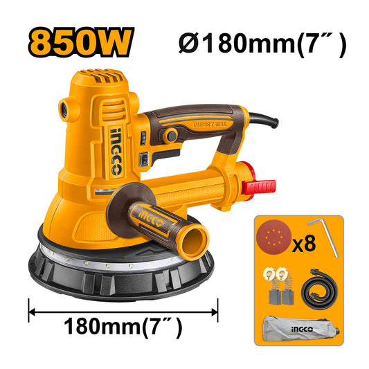 Fal és mennyezet csiszológép 180 mm 850 w INGCO