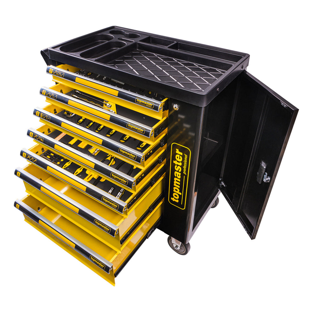 Felszerelt szerszámos kocsi – szerszámos szekrény 7 fiókkal 5 modul 219 db TOPMASTER pro