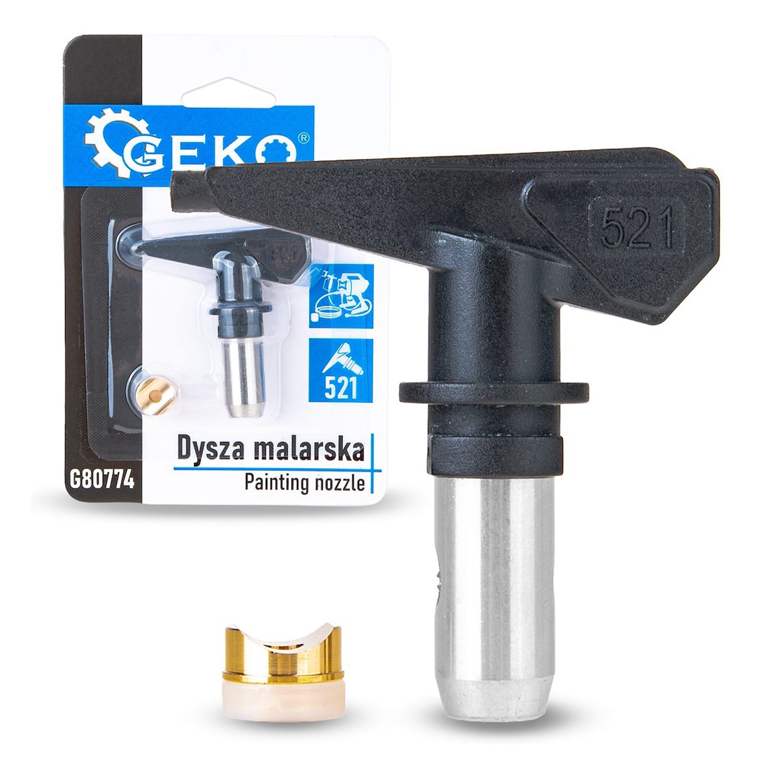 Festékszóró pisztoly csere fuvóka 521 airless  50° szórásszög 0,021" nyílás