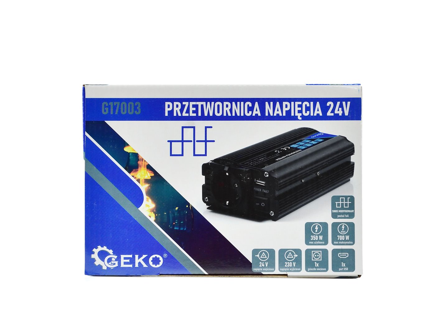 Feszültség átalakító - inverter 24 - 220 v 350/700 w