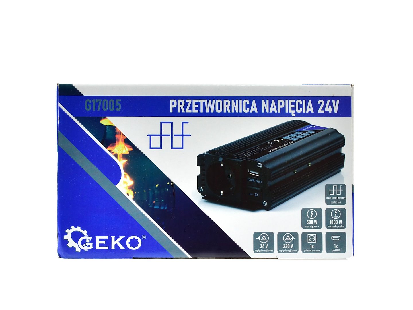 Feszültség átalakító - inverter 24 - 220 v 500/1000 w