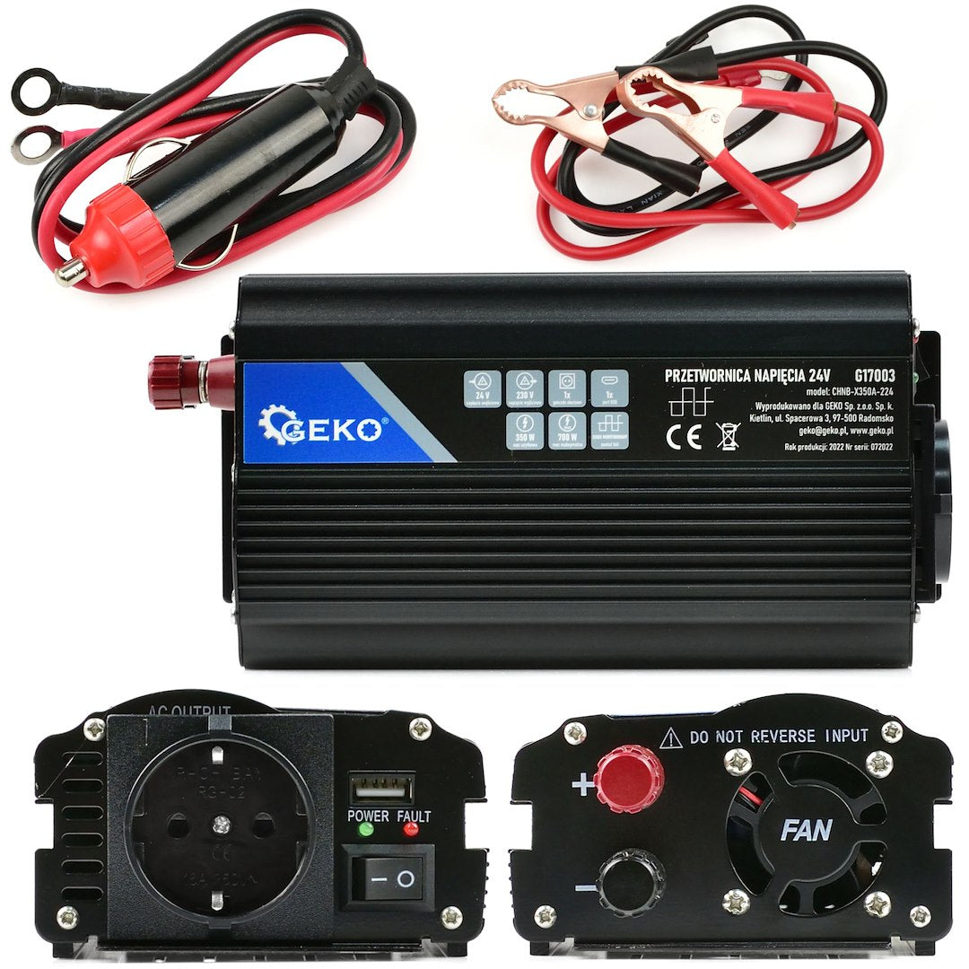 Feszültség átalakító - inverter 24 - 220 v 500/1000 w