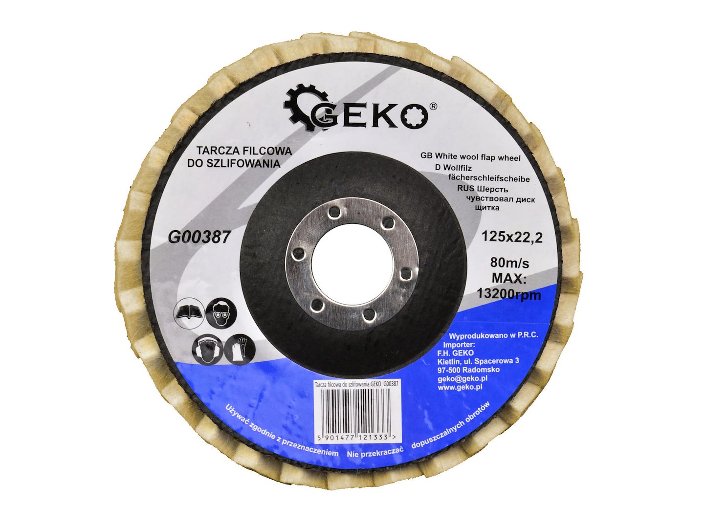 Filc lamellás csiszolótárcsa 125 mm GEKO