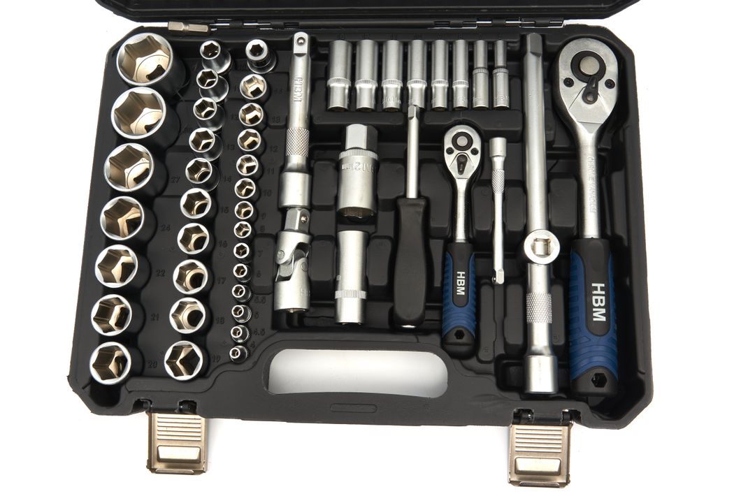 SZERSZÁMOS KÉSZLET 1/4" 1/2" 108 DB HBM MACHINES
