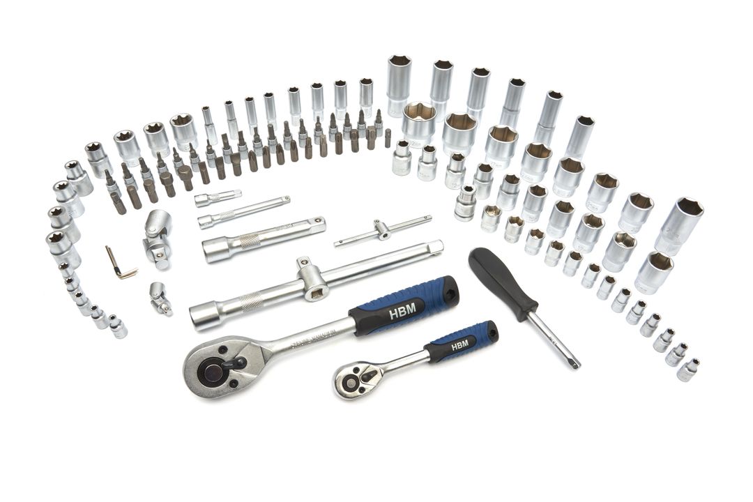 SZERSZÁMOS KÉSZLET 1/4" 1/2" 108 DB HBM MACHINES