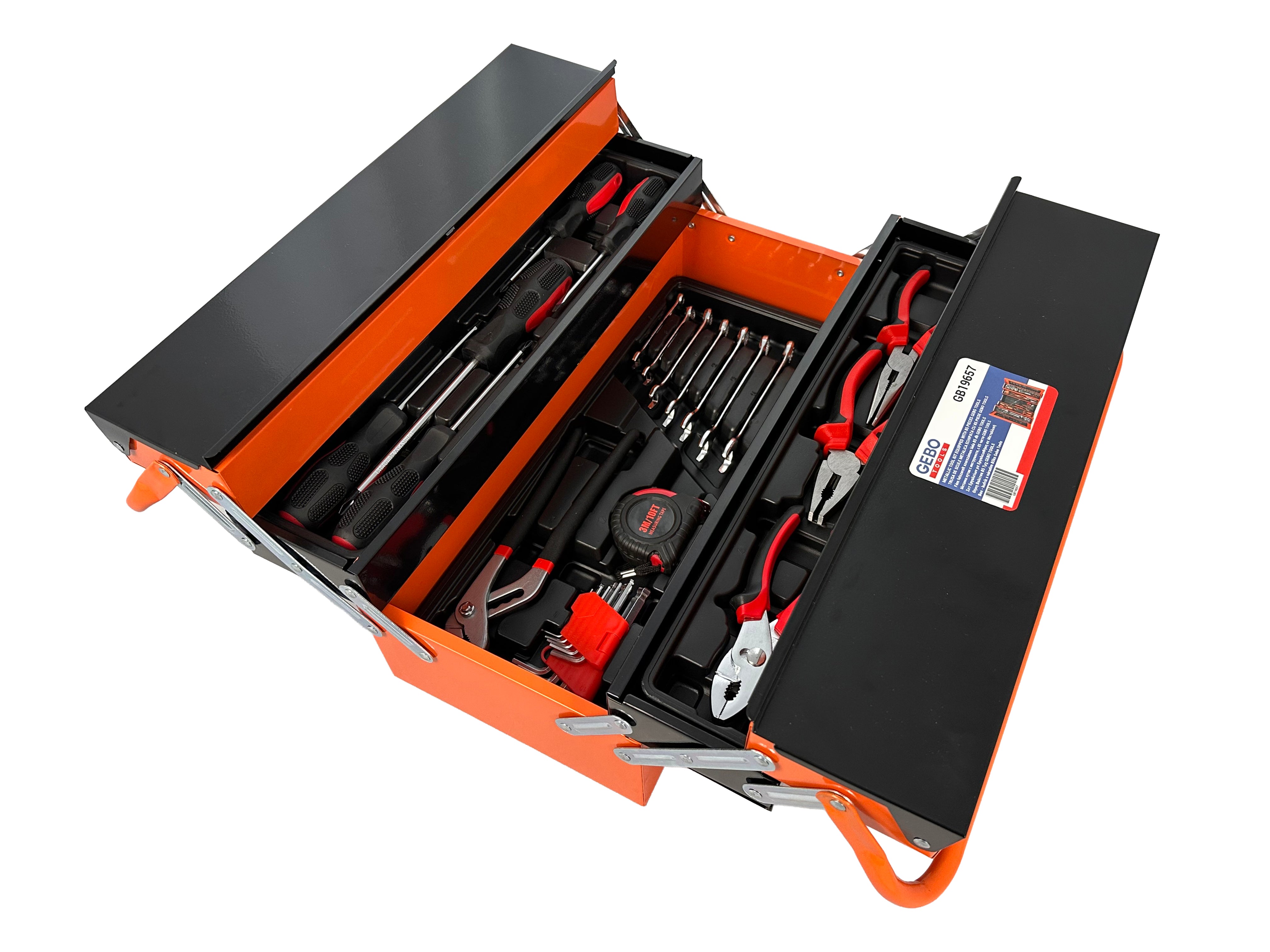 Fém felszerelt szerszámos láda 85 db GEBO TOOLS