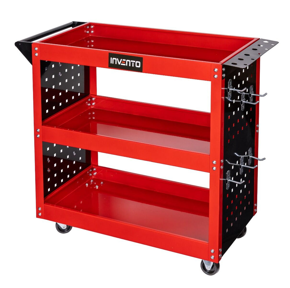 Fém szerszámos kocsi 3 polccal és csavarhúzó tartóval 78 × 35 × 75,5 cm INVENTO