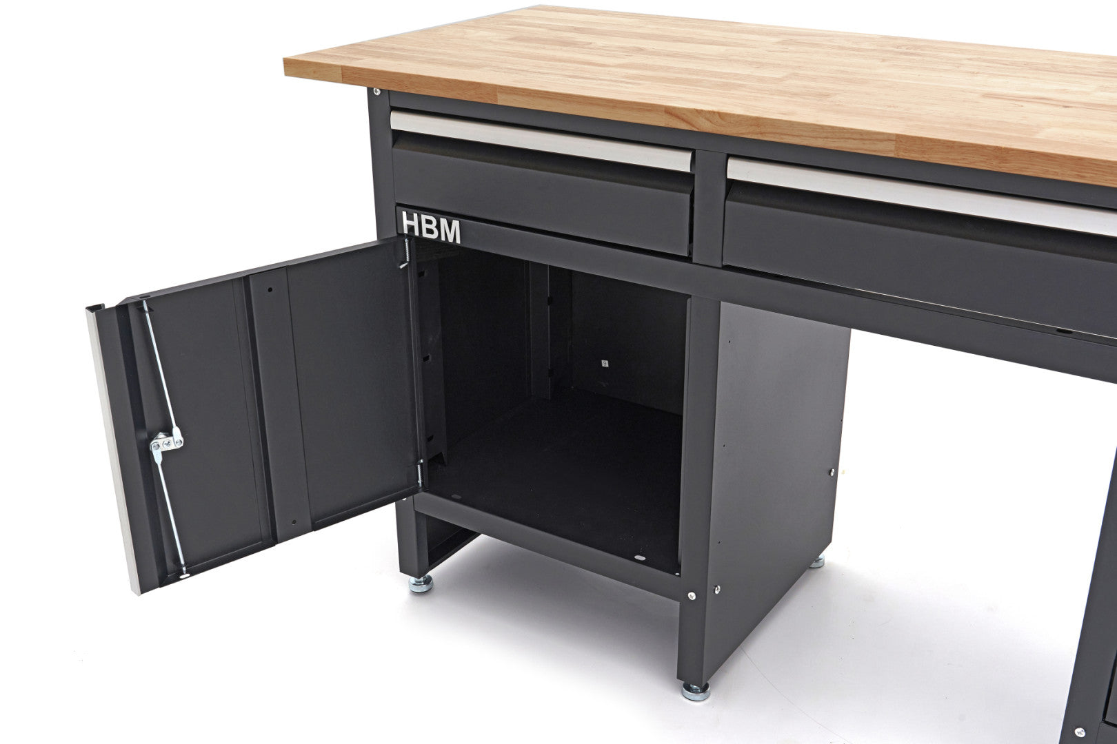 Fém szerszámos szekrény keményfa munkalappal 171cm 1 ajtóval 6 fiókkal HBM MACHINES premium, hollandia